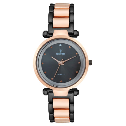 IMPERIOUS - THE ROYAL WAY Analogue Women's Watch (Black Dial)