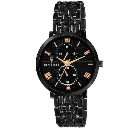 IMPEROUS - The Royal Way Women's Round Dial Watch | Quartz Movement | Elegant Metal Strap | Slim Design