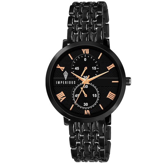 IMPEROUS - The Royal Way Women's Round Dial Watch | Quartz Movement | Elegant Metal Strap | Slim Design