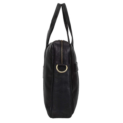 Pure Leather Laptop Messanger Bag (Black - 14 inch)