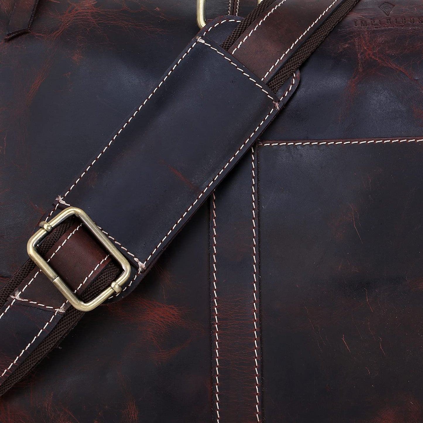 Duffel Bag Travel Luggage, Gym Shoulder Bag (Dark Brown)