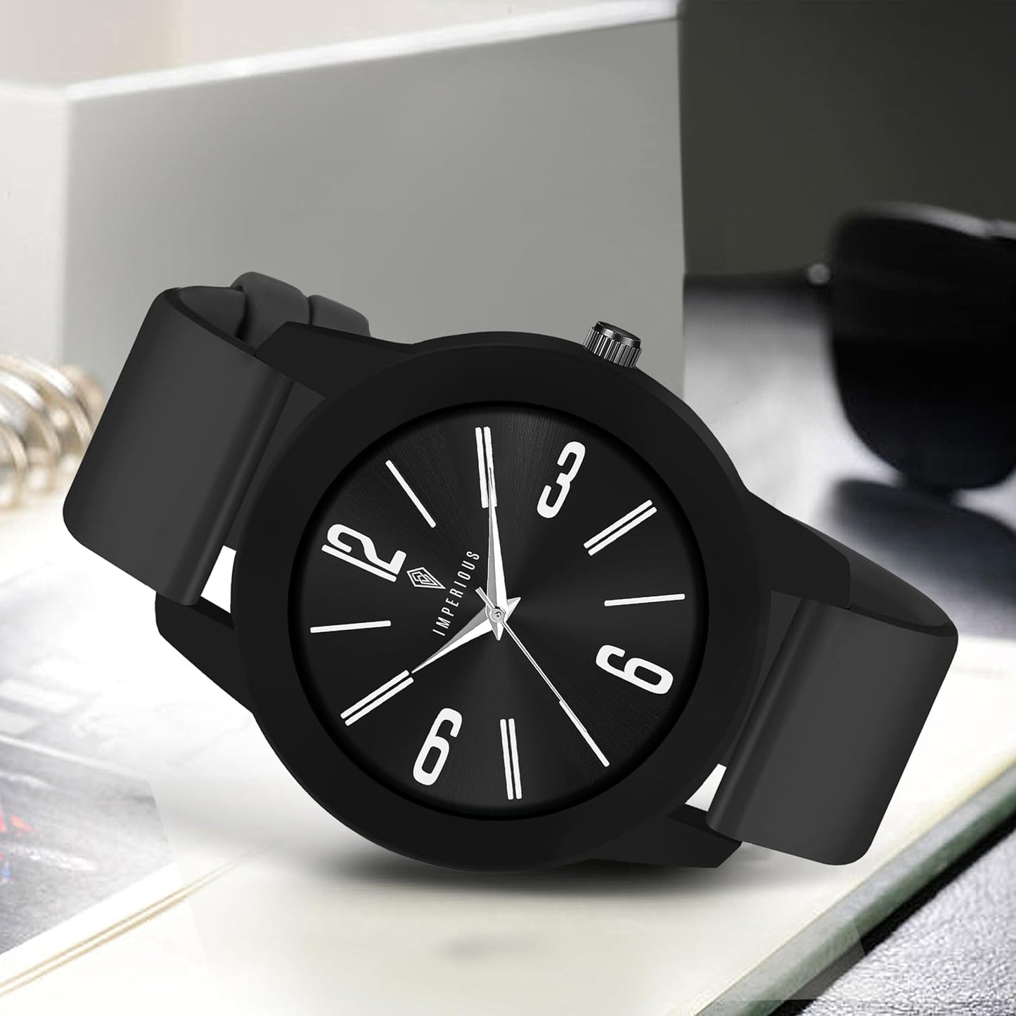 IMPERIOUS - THE ROYAL WAY Watches for Men Round Analogue Stainless Steel Dial Men Watch with Silicon Adjustable Strap Watches for Boys - (Black,Green,Blue,Maroon)