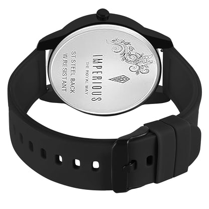 IMPERIOUS - THE ROYAL WAY Watches for Men Round Analogue Stainless Steel Dial Men Watch with Silicon Adjustable Strap Watches for Boys - (Black,Green,Blue,Maroon)