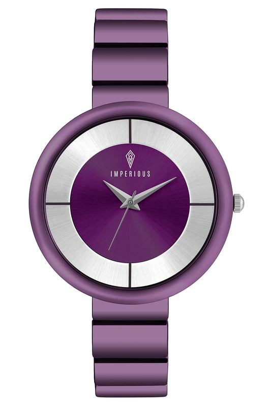 Imperious Wrist Watch for Women, Branded Stylish Analogue Dial Ladies Watch - Water Resistant, Stainless Steel & Classy Purple