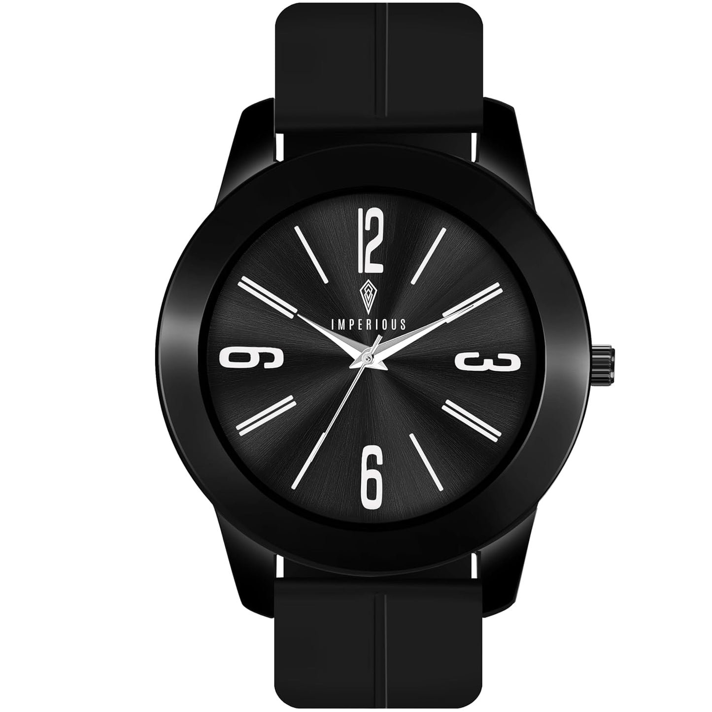 IMPERIOUS - THE ROYAL WAY Watches for Men Round Analogue Stainless Steel Dial Men Watch with Silicon Adjustable Magnetic Clasp Strap Watches for Mens (Black)