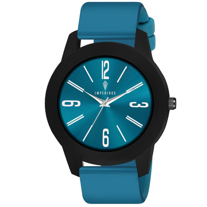 IMPERIOUS - THE ROYAL WAY Watches for Men Round Analogue Stainless Steel Dial Men Watch with Silicon Adjustable Strap Watches For Men