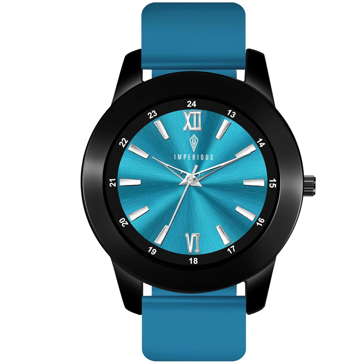 IMPERIOUS - THE ROYAL WAY Watches for Men Round Analogue Stainless Steel Dial Men Watch with Silicon Adjustable Strap Watches for Mens (Sea Green)