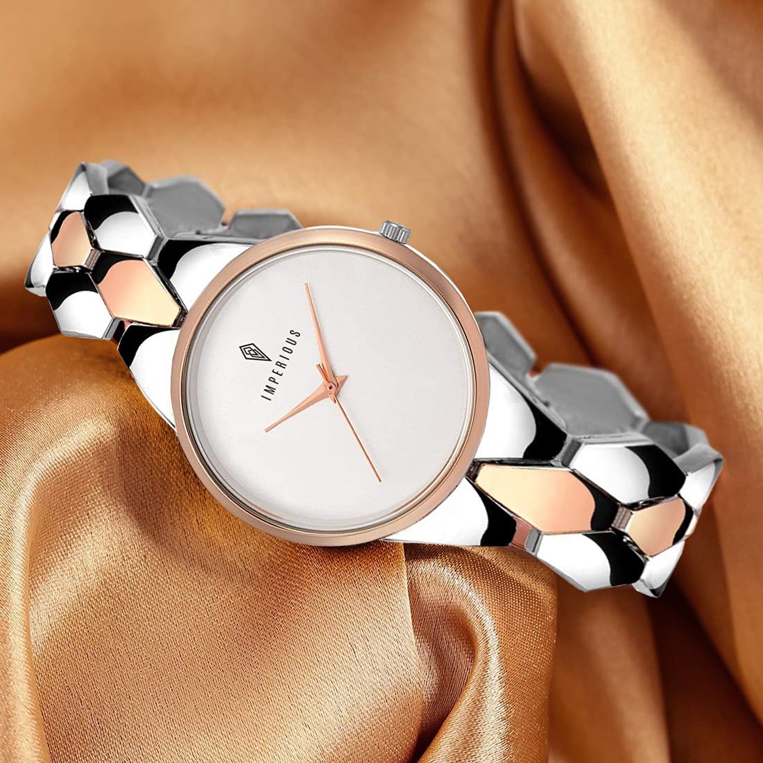 Imperious Analogue Gold And Silver Wrist Watch For Women