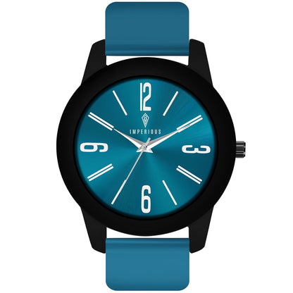 IMPERIOUS - THE ROYAL WAY Watches for Men Round Analogue Stainless Steel Dial Men Watch with Silicon Adjustable Strap Watches For Men