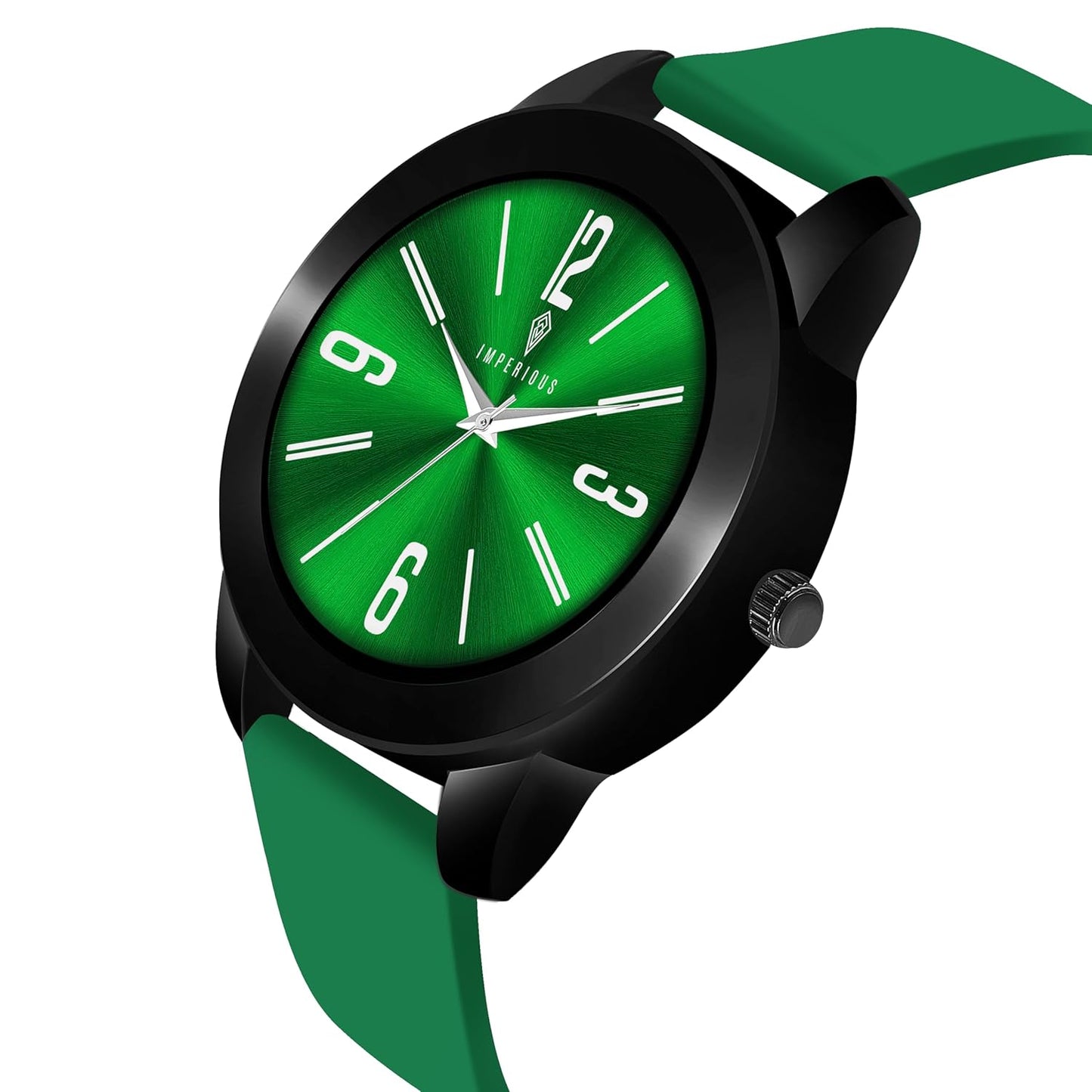 IMPERIOUS - THE ROYAL WAY Watches for Men Round Analogue Stainless Steel Dial Men Watch with Silicon Adjustable Strap Watches for Boys - (Dark Green)