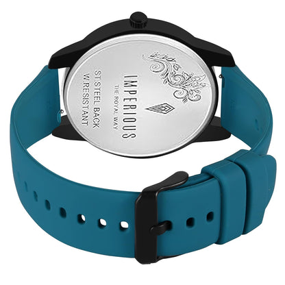 IMPERIOUS - THE ROYAL WAY Watches for Men Round Analogue Stainless Steel Dial Men Watch with Silicon Adjustable Strap Watches For Men
