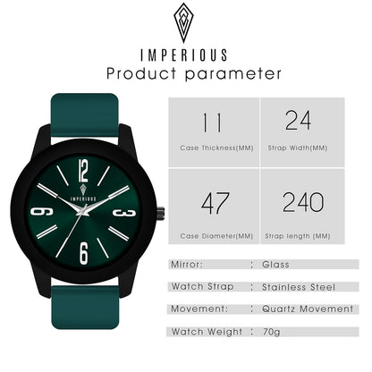 IMPERIOUS - THE ROYAL WAY Watches for Men Round Analogue Stainless Steel Dial Men Watch with Silicon Adjustable Strap Watches for Boys