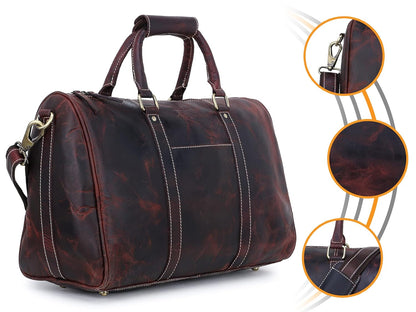 Duffel Bag Travel Luggage, Gym Shoulder Bag (Dark Brown)