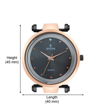 IMPERIOUS - THE ROYAL WAY Analogue Women's Watch (Black Dial)