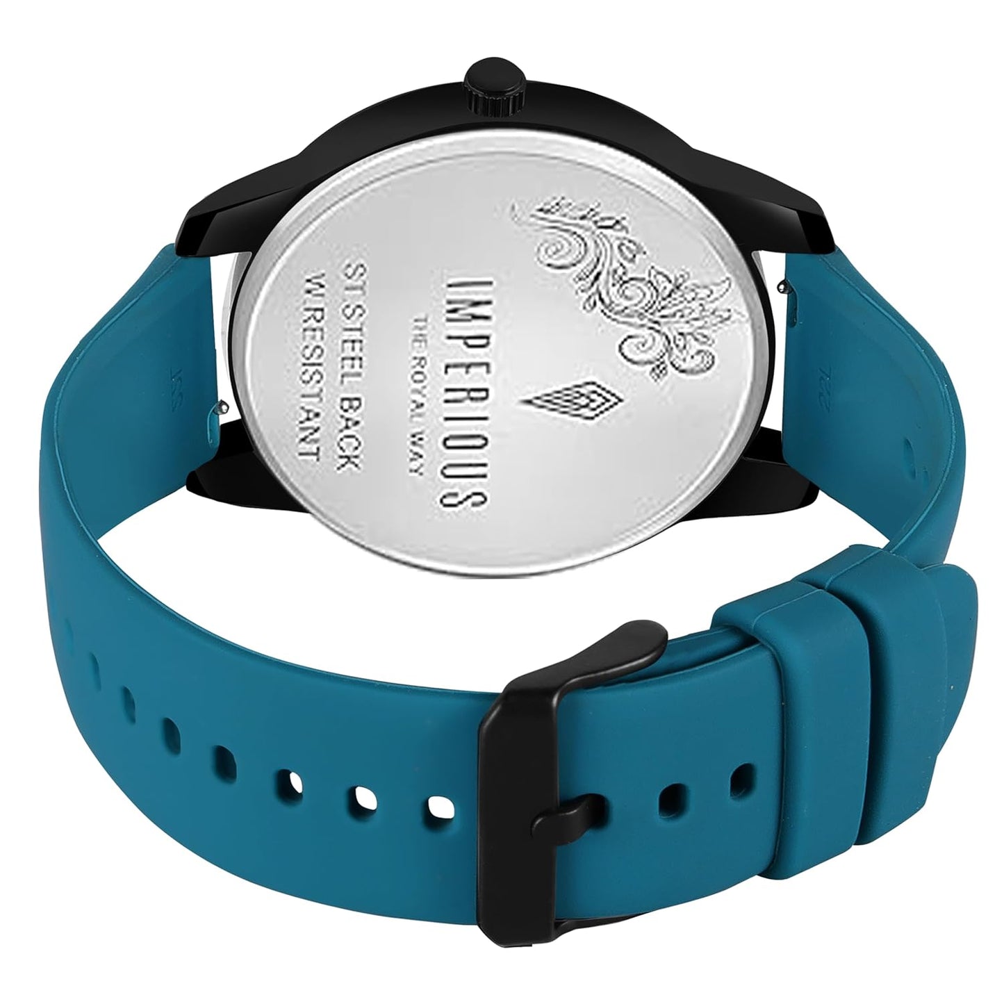 IMPERIOUS - THE ROYAL WAY Watches for Men Round Analogue Stainless Steel Dial Men Watch with Silicon Adjustable Strap Watches for Mens (Sea Green)