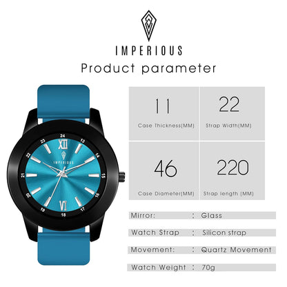 IMPERIOUS - THE ROYAL WAY Watches for Men Round Analogue Stainless Steel Dial Men Watch with Silicon Adjustable Strap Watches for Mens (Sea Green)