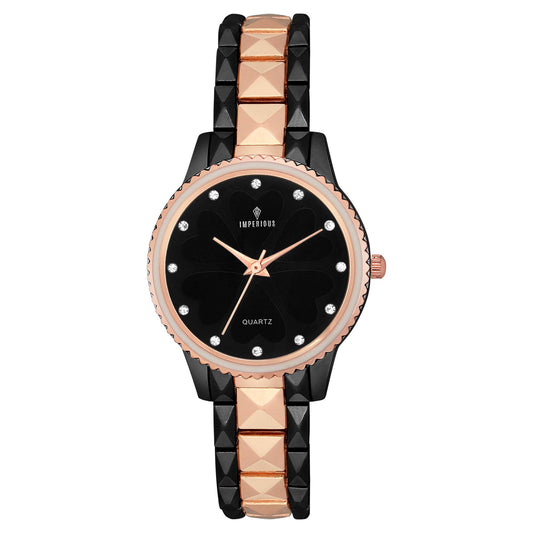 IMPERIOUS - THE ROYAL WAY Analogue Women's Watch (Black Dial)