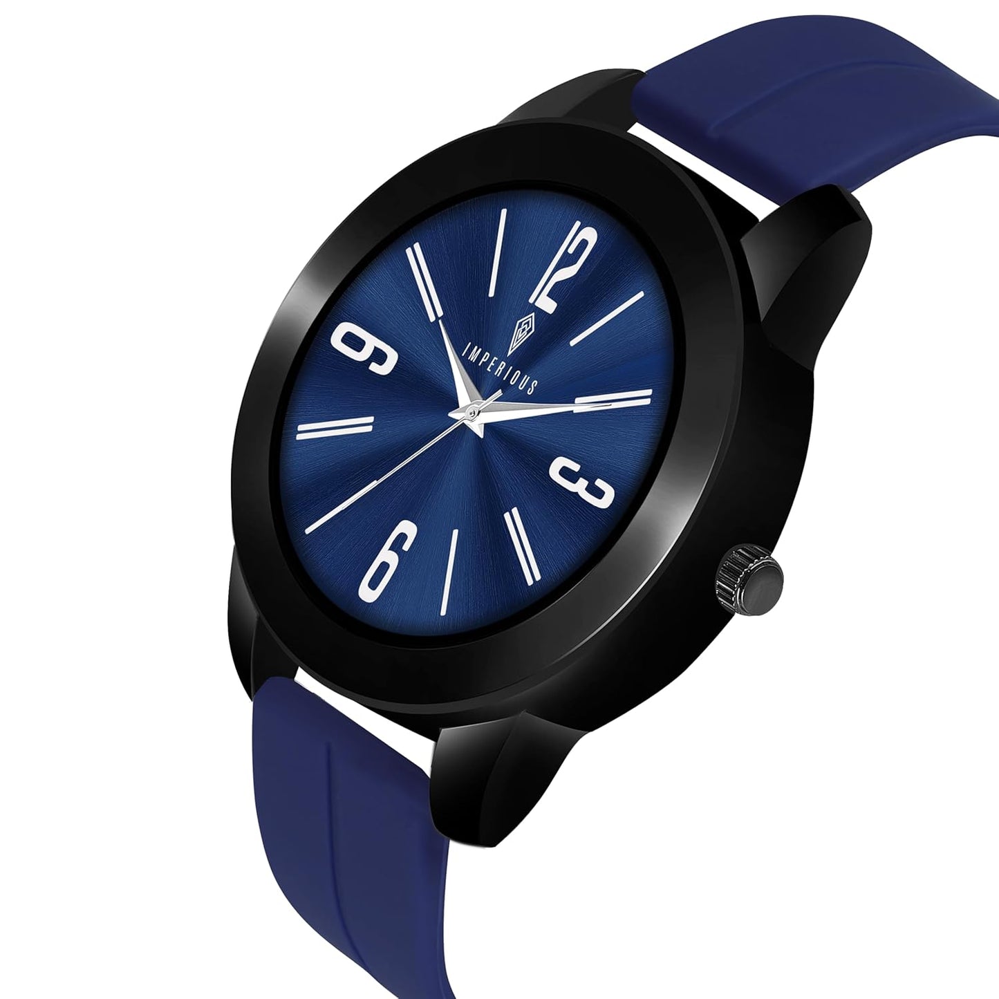 IMPERIOUS - THE ROYAL WAY Watches for Men Round Analogue Stainless Steel Dial Men Watch with Silicon Adjustable Magnetic Clasp Strap Watches for Mens (Blue)