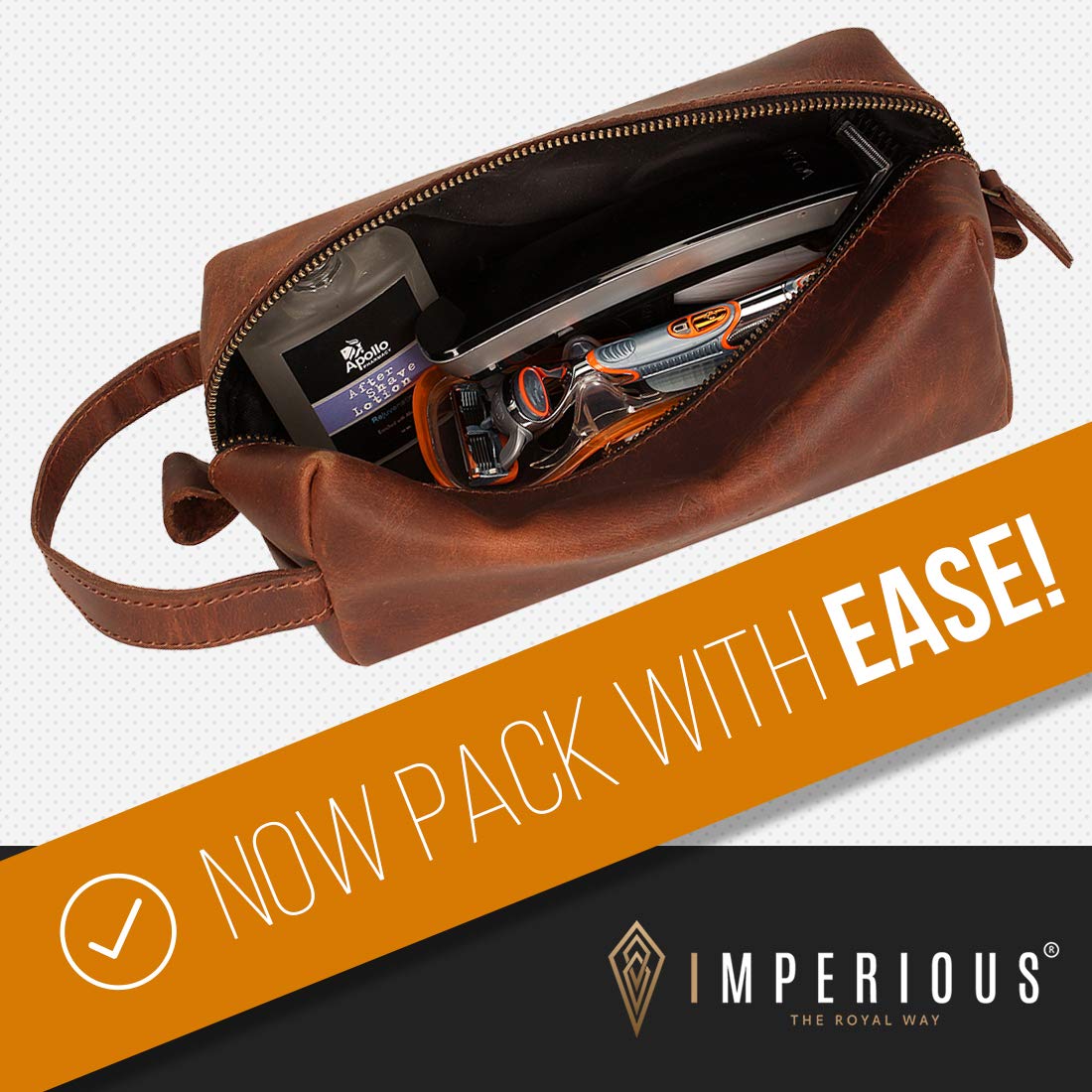 Brown Toiletry Bag (B-2) Cosmetics Case