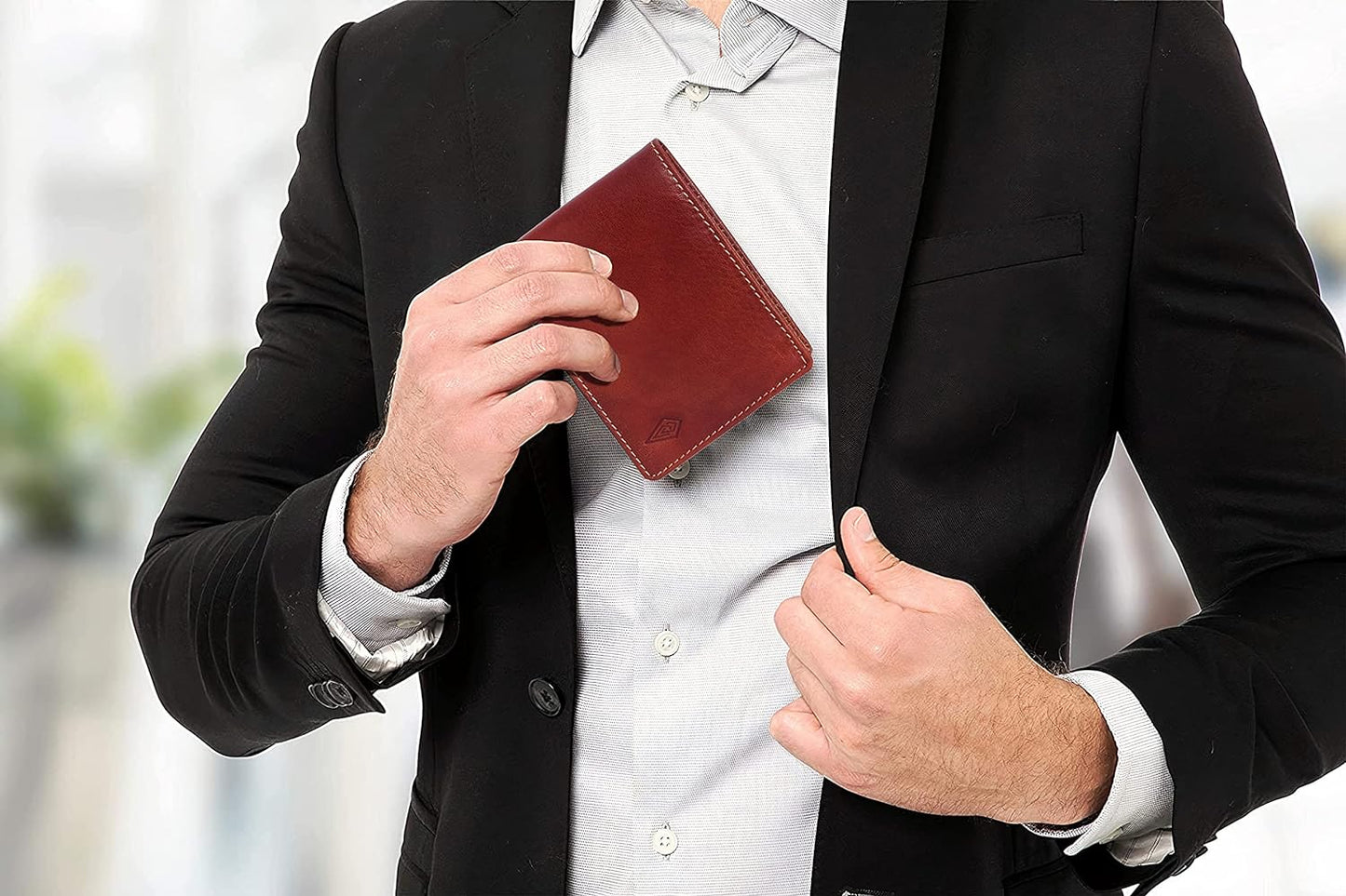 RFID Protected Genuine Leather Wallet (brown)