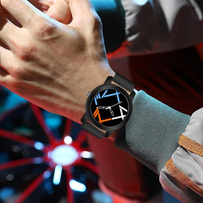 IMPERIOUS - THE ROYAL WAY Multicolor Checked Analog Watches for Men Round Analogue Stainless Steel Dial Men Watch with Silicon Adjustable Strap Watches for Boys