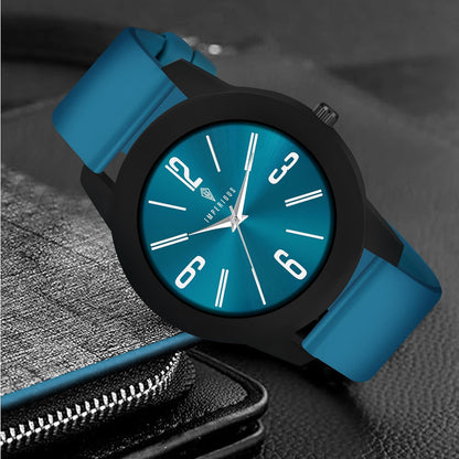 IMPERIOUS - THE ROYAL WAY Watches for Men Round Analogue Stainless Steel Dial Men Watch with Silicon Adjustable Strap Watches For Men