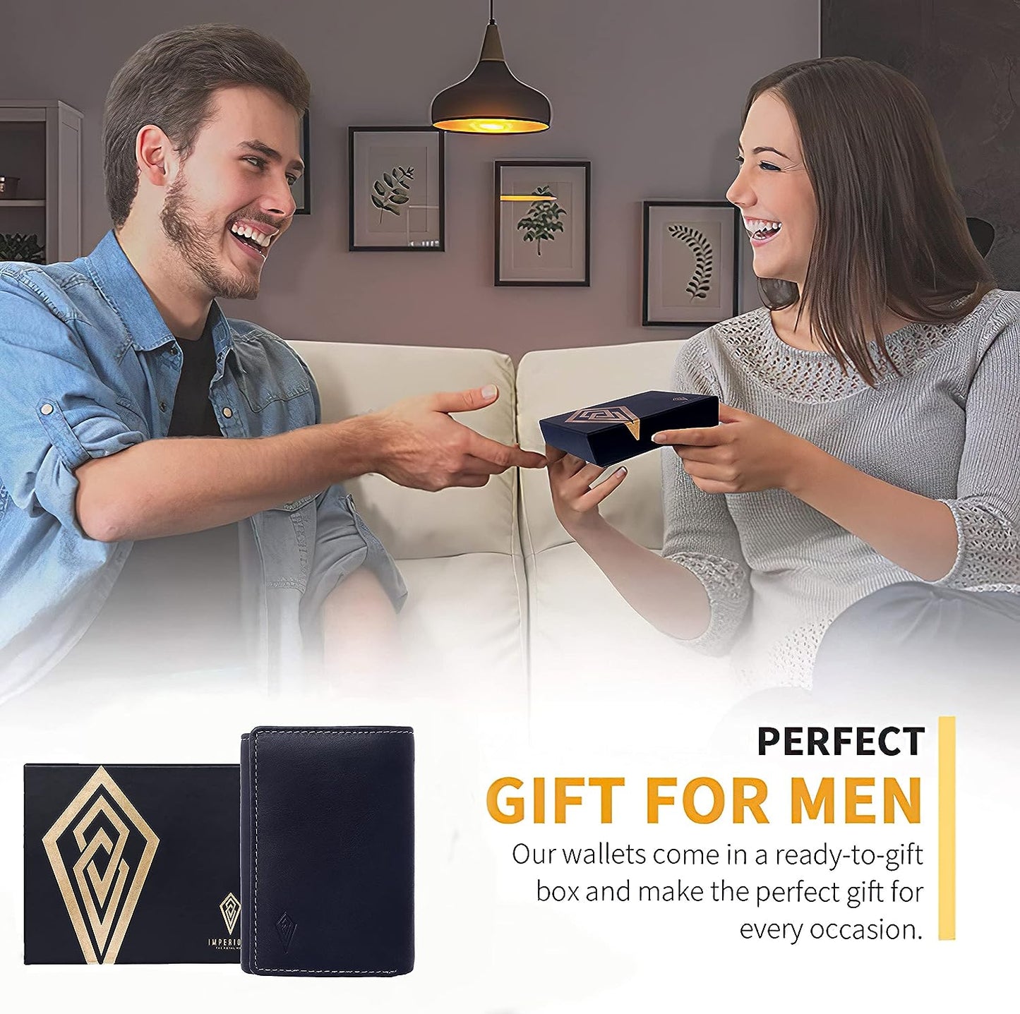 Original Leather Smart RFID protectioN, 3 Fold Wallet (Black)