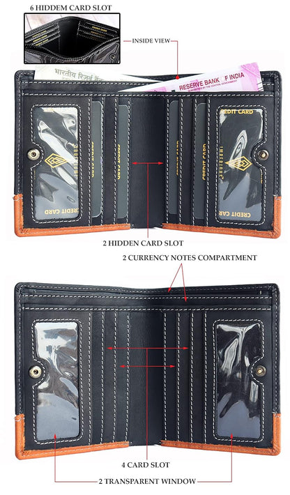 Mens Genuine Leather Wallet(Black)