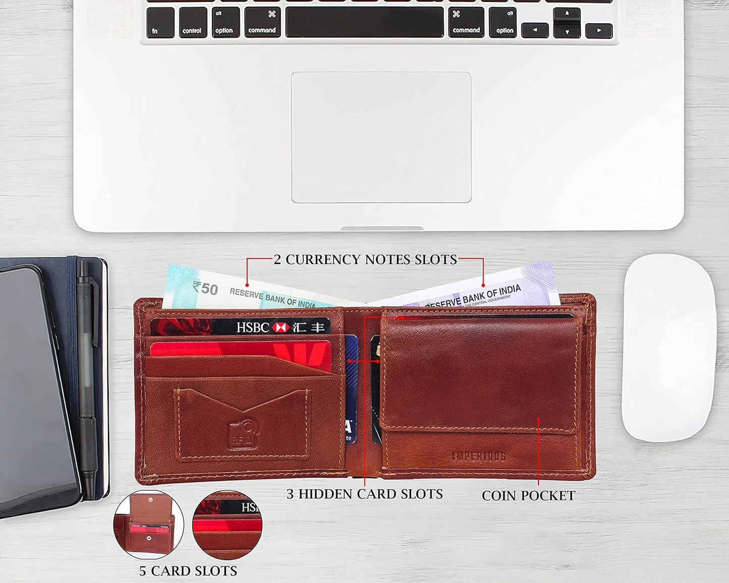 RFID Protected Genuine Leather Wallet (brown)