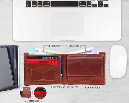 RFID Protected Genuine Leather Wallet (brown)