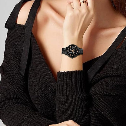 IMPEROUS - The Royal Way Women's Round Dial Watch | Quartz Movement | Elegant Metal Strap | Slim Design