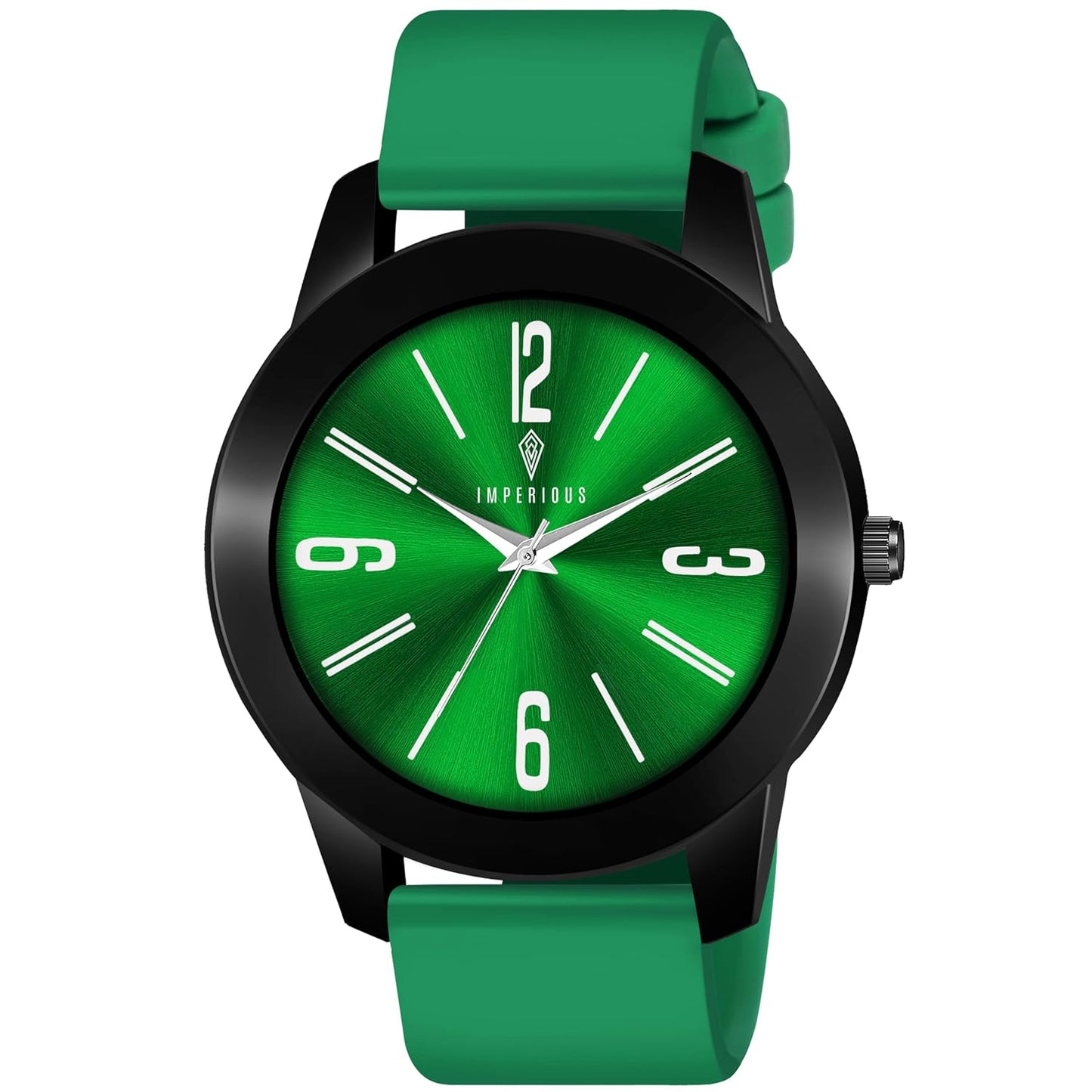 IMPERIOUS - THE ROYAL WAY Watches for Men Round Analogue Stainless Steel Dial Men Watch with Silicon Adjustable Strap Watches for Boys - (Dark Green)