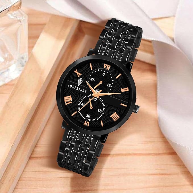 IMPEROUS - The Royal Way Women's Round Dial Watch | Quartz Movement | Elegant Metal Strap | Slim Design