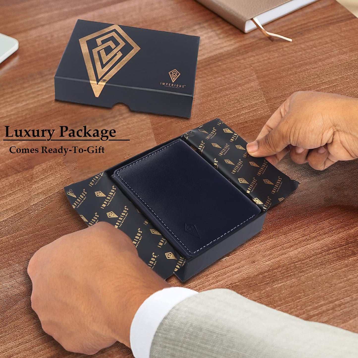Original Leather Smart RFID protectioN, 3 Fold Wallet (Black)
