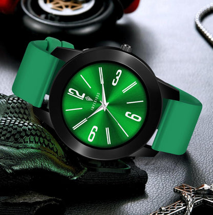 IMPERIOUS - THE ROYAL WAY Watches for Men Round Analogue Stainless Steel Dial Men Watch with Silicon Adjustable Strap Watches for Boys - (Dark Green)