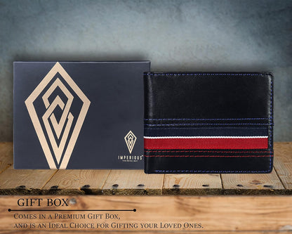 Men's Genuine Leather RFID Blocking Wallet(Black)