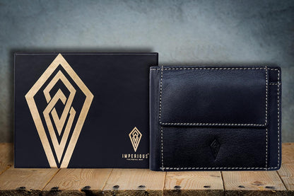 RFID Protected Genuine Leather Wallet (Black)