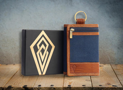 THE ROYAL WAY Tan Leather Men's Tri Fold RFID Blocking Wallet