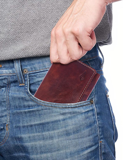 Original Leather Smart RFID protectioN, 3 Fold Wallet (Italian Brown)