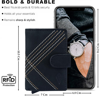 THE ROYAL WAY Leather Unisex Wallet (Jet Black)