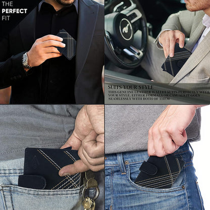 THE ROYAL WAY Leather Unisex Wallet (Jet Black)