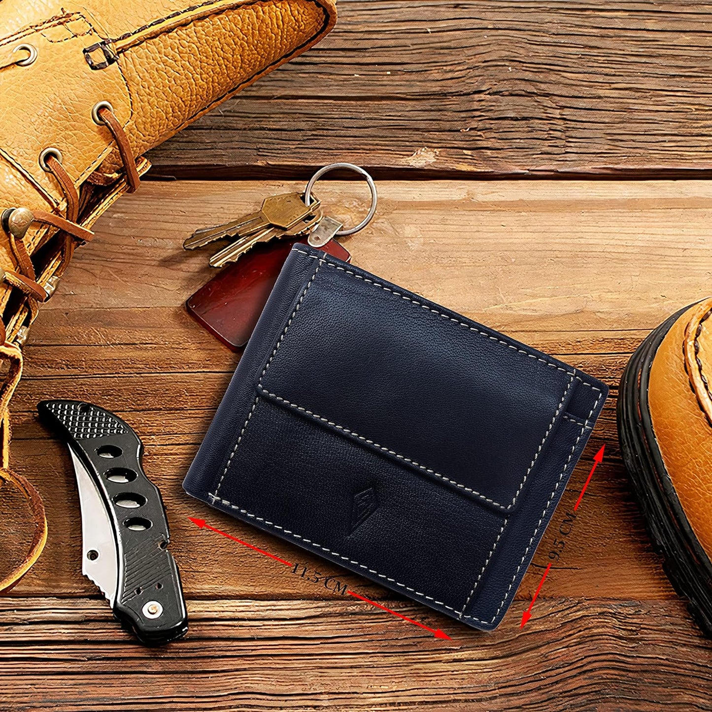 RFID Protected Genuine Leather Wallet (Black)