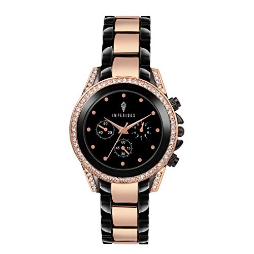 Imperious Stainless Steel Dial Wrist Watches for Women Stylish Belt Ladies Watch - Black Water Resistant Womens Watches