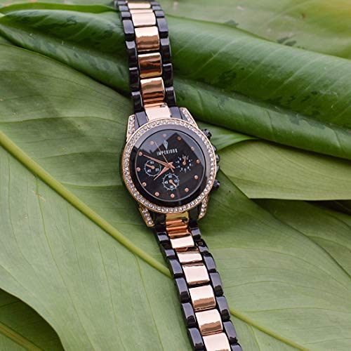Imperious Stainless Steel Dial Wrist Watches for Women Stylish Belt Ladies Watch - Black Water Resistant Womens Watches