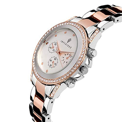Imperious Stainless Steel Dial Wrist Watches for Women Stylish Belt Ladies Watch - Black Water Resistant Womens Watches