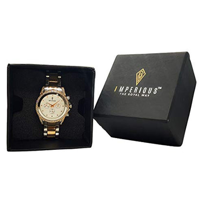 Imperious Stainless Steel Dial Wrist Watches for Women Stylish Belt Ladies Watch - Black Water Resistant Womens Watches