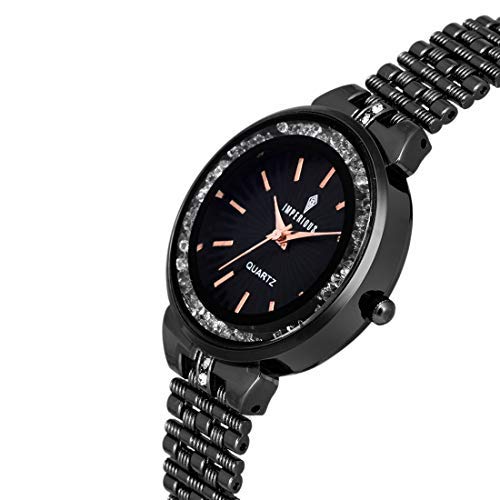 Imperious Analogue Women's Watch (Black Dial Black Colored Strap)