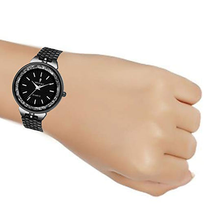 Imperious Analogue Women's Watch (Black Dial Black Colored Strap)