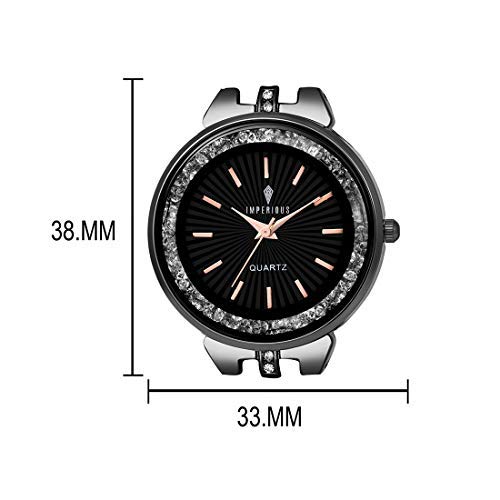 Imperious Analogue Women's Watch (Black Dial Black Colored Strap)