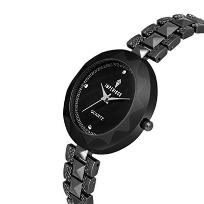 Imperious Analogue Women's Watch (Black Dial Black Colored Strap)